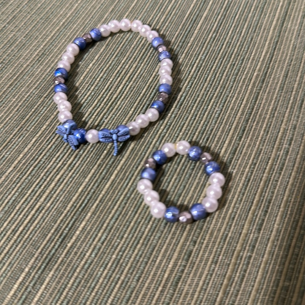 Blue Dragonflies Necklace Bracelet Fit American Girl Our Generation 18” dolls +